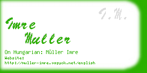 imre muller business card